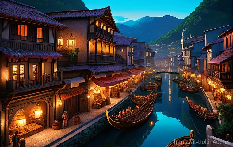 똘똘이 세계관과 판타지 구조 - **Prompt 1: "The Whispering Market of Port Celeste"**
A highly detailed, wide-angle shot of a bu...
