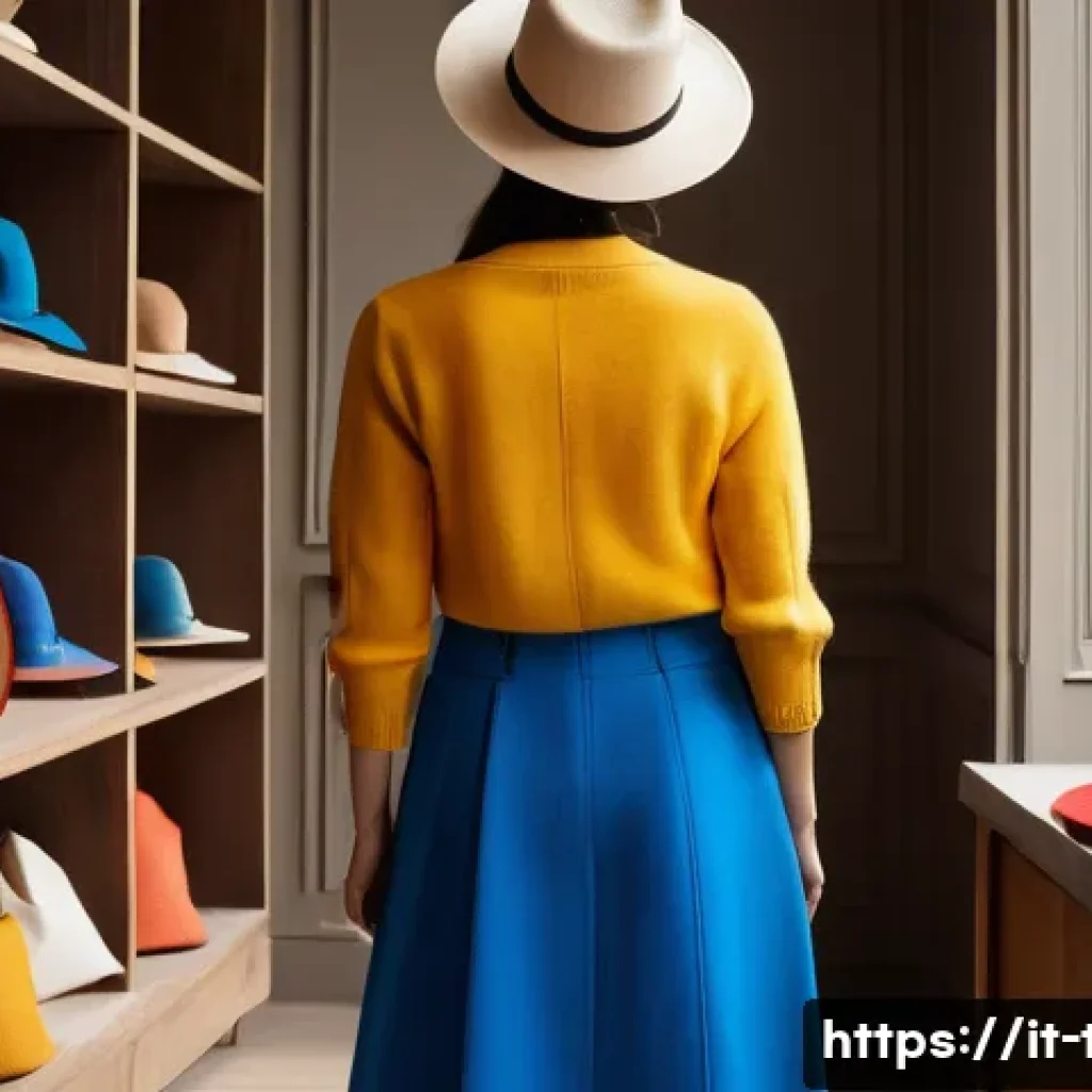 똘똘이의 의상 및 소품 특징 - A vibrant and stylish wardrobe scene featuring a person wearing colorful clothing in bright cherry r...
