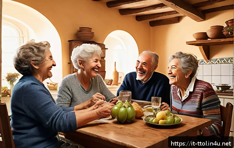 똘똘이와 관련된 유머 콘텐츠 - A lively Italian family gathering in a cozy Tuscan kitchen, featuring multi-generational relatives s...